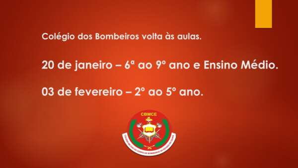 Colégio dos Bombeiros volta às aulas.