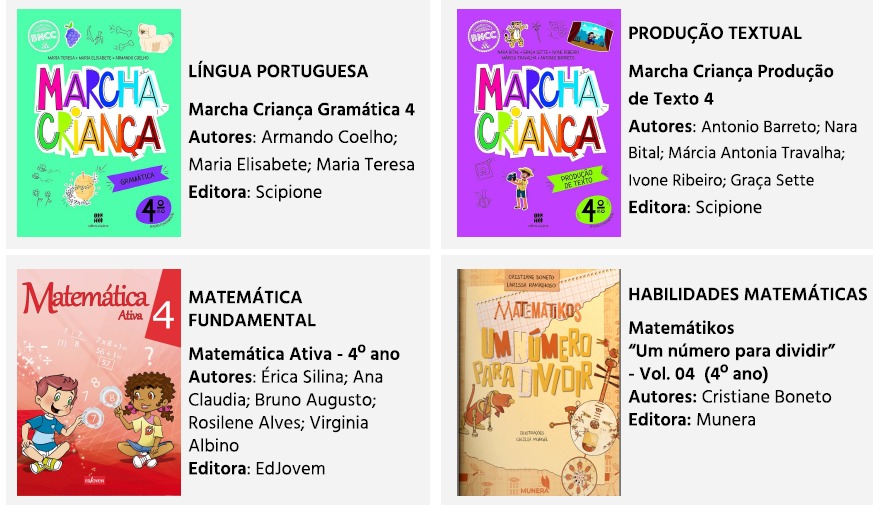 CMCB – Listagem de livros didáticos & paradidáticos | 2026