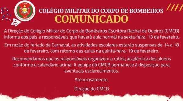 CMCB - Informe sobre a sexta-feira 13 e o período de carnaval